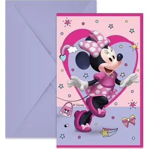 Invitation cards GoDan Zaproszenia Myszka Minnie Junior 6 pcs — themed party invitations