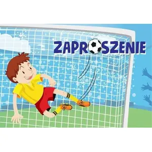 KUKARTKA invitation cards model ZZ-069 'Footballer, goal' set of 5