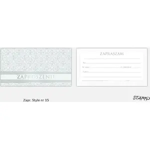 Пригласительные карточки Stamp Zaproszenie Style nr 15 — упаковка 10 шт.