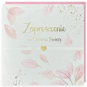 Invitation cards KUKARTKA Zaproszenie Chrzest set of 5 — paper invitations for baptism