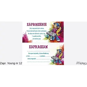 Stamp zīmogi ielūgumiem 'Young Dziewczynka' raksts Nr.12, komplekts 10 gab.