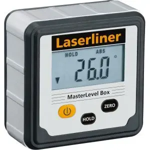 Line level Laserliner MasterLevel Box — LCD display, AAA 1.5V, 59×59×28 mm, black/grey