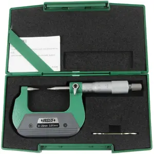 Micrometer INSIZE 0–25 mm, point/anvil tip (model 3230-25A)