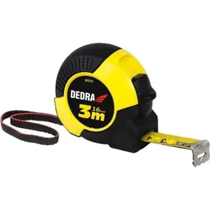 Measuring tape Dedra M375P 16 mm nylon-coated retractable blade, 3 m