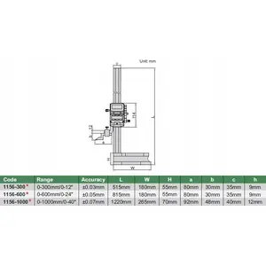 Digital Height Gauge INSIZE 1156-600, measuring range 0–600 mm