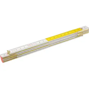 Folding Wooden Measuring Stick Topex 2 m, white-yellow (26C006)