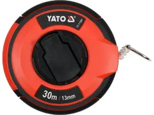 Tape measure YATO YT-71581 30 m — ABS/Nylon/Rubber/Steel, black/red