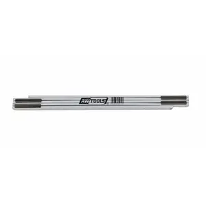 Folding ruler AWTools AW27010, 2 m length, metal joints, plastic-coated segments