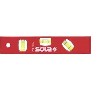 Spirit level SOLA PT 5 plastic 200 mm, 3 vial positions, compact measuring tool
