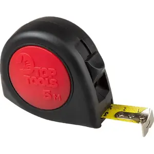 Tape measure Top Tools 27C315 — steel blade 5 m × 19 mm, dual-lock, two-material case