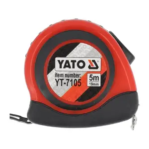 Tape measure YATO YT-7105 5 m, ABS housing with rubber grip, black/red