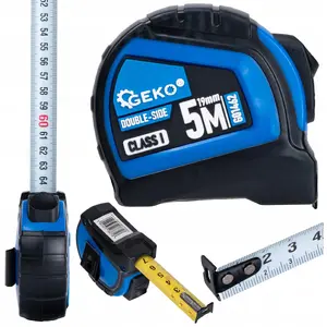 Measuring tape GEKO nylon double-sided with autostop 5 m × 19 mm, Class I