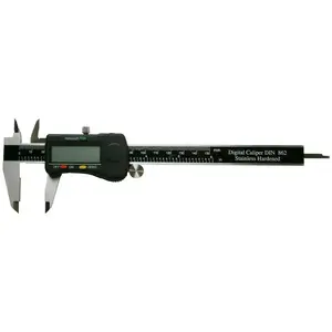 Caliper Gimex 150 mm digital 3V with data output and square jaws, black tape (216.086)