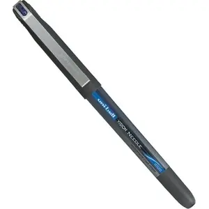 BIC Uni Vision 185 Needle Point roller pen, blue ink, micro point — pack price for 12 pcs