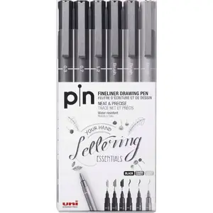 Finelaineru Hard Lettering komplekts, uni-ball Uni 6 gab. (401236)