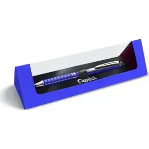 Ballpoint pen No name model TR1SCPL — blue plastic barrel, blue ink