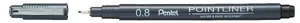 Lodziņrullīšu pildspalva Stick No name Pentel Pointliner Black Stick — melna tinte, 12 gab. iep.