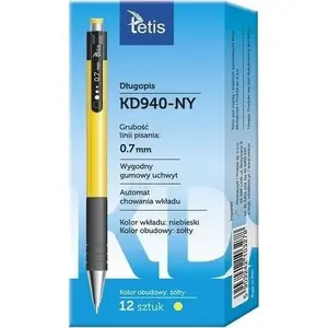 Ballpoint pen Tetis KD940-NY yellow barrel pack of 12