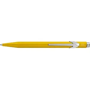Rakstāmrīks Caran d'Ache 849 Colormat‑X M, dzeltens — lodīšu pildspalva ar metāla korpusu