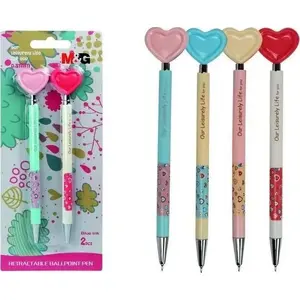 Ballpoint pen set Titanum Długopis serca mix — blue refill, 2 pcs