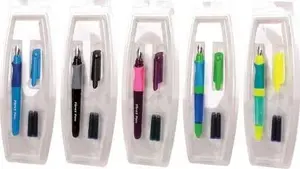 Fountain pen Cresco First Pen with 2 ink cartridges — display box, assorted colors