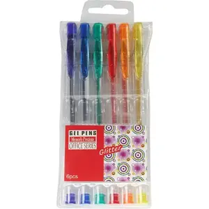 Gel Pens Titanum Glitter — pack of assorted colors, glitter gel ink