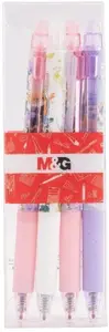 Retractable Ballpoint Pen MG Flower Manga 0.5 mm, blue ink, set of 4