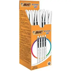 Stick ballpoint pen Staples BIC Cristal Up Black Medium — 20 pcs pack