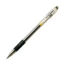 Capped gel pen PILOT G1 Grip — black ink, transparent black barrel, pack of 12
