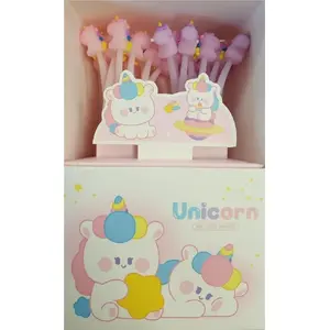 Gēla pildspalvu komplekts FANDY Silky Unicorns — 24 gab., gēla tinte, vāciņš