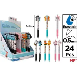Penmate erasable gel pens set — 24-piece animal designs, erasable ink, writing pens