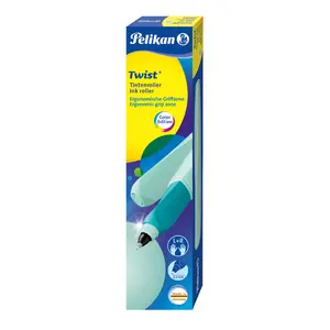 Retractable ballpoint pen HERLITZ Pelikan Twist — mint body, blue ink, 1 pc