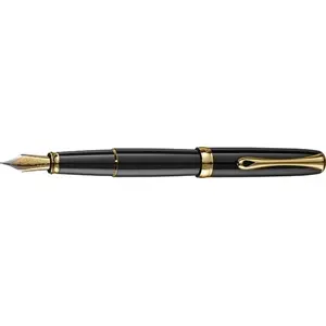 Перьевая ручка Diplomat Excellence A2, перо M, чёрная с золотой отделкой