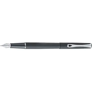 No name fountain pen Traveller medium 12 cm stainless steel nib matte black chrome trim