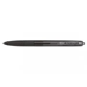 Lodīšu pildspalva PILOT Super Grip G atsperojama, melna tinte, 0.7 mm gals