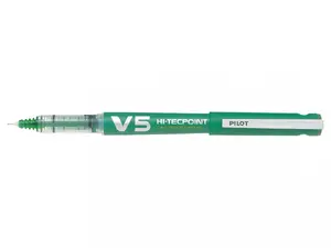 Rollerball pen PILOT Hi-Tecpoint V5 — 0.5 mm tip, green ink, model 750606