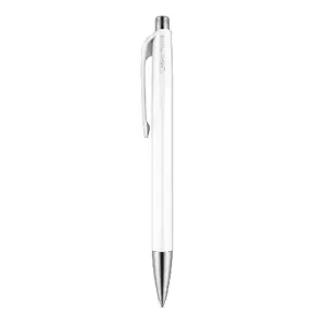 Шариковая ручка с клипом Prime Caran d-Ache 888 INFINITE — белая, шестигранный корпус, 1 шт.