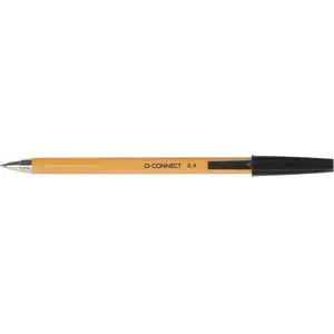 Ballpoint pen Q-Connect KF14596 with replaceable 0.4 mm line refill, hanging loop, black
