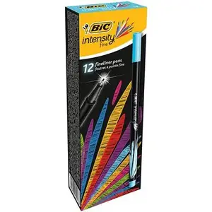 Фломастер BIC Intensity Fine, тонкий пишущий наконечник, бирюзовый, упаковка 12 шт.