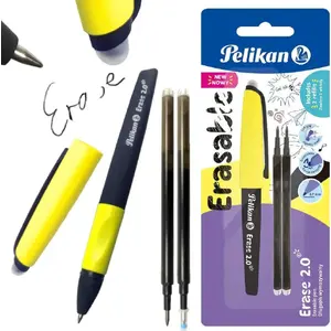 Spalvota pildspalva Pelikan Erase 2.0 — dzēšama tinta, melna