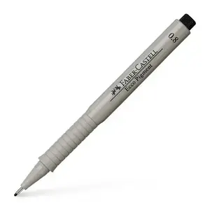 Линер Faber-Castell Ecco Pigment Fine Black — серый корпус, наконечник 0.8 мм, 1 шт