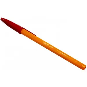 Ручка шариковая BIC, модель 47K001B — оранжевый корпус, красные чернила