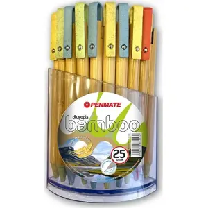 Pildspalvas TEKA Długopis Bamboo BP-103 mix, 25 gab., dažādu tinti krāsas
