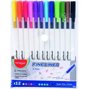 Fineliner pens Keyroad Cienkopis 0.4 mm, pack of 12 with hanging tag