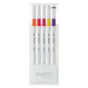 Marķieru komplekts Staedtler Uni-Ball EMOTT No.2 — 5 gab., tintes krāsas: fuksija, oranža, rozā, sarkana, dzeltena