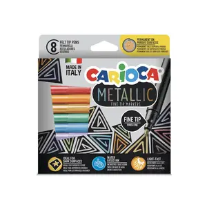 Фломастеры UNIVERSAL Carioca 43162, тонкий наконечник, разноцветные, 8 шт.