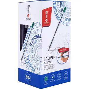 Ballpoint pen MemoBe 0.7 mm green, pack of 50 — office writing pen