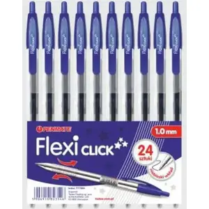Ballpoint pen set Penmate Flexi Click — blue ink, pack of 24