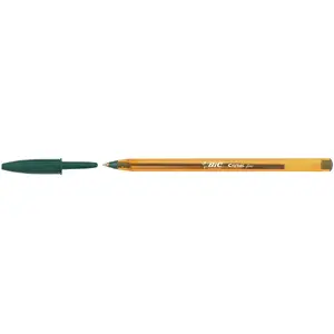 Ballpoint pen pack BIC Cristal Fine — green ink, fine point, 50 pcs