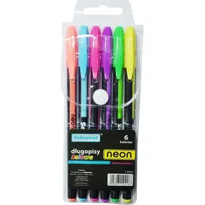Gel Pens SCHEMAT model 4166 neon, set of 6 colors, neon ink